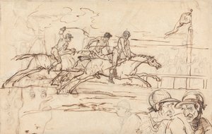 Three Racehorses Approaching the Winning Post by William Lock Ii